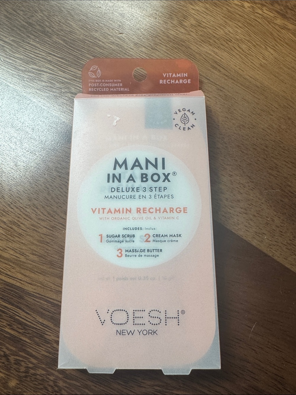 VOESH Mani In A Box Deluxe 3-Step Vitamin Recharge — Peach Pink
